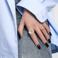 Mini Irregular Bubbles Sterling Silver Adjustable Ring