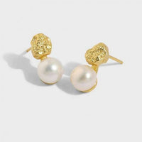 Round Natural Cultured Pearl 7mm 925 Sterling Silver Stud Earrings