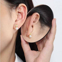 Round Natural Cultured Pearl 7mm 925 Sterling Silver Stud Earrings