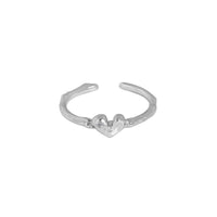 Irregular Crystal Heart Adjustable Ring