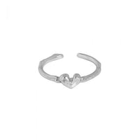 Irregular Crystal Heart Adjustable Ring