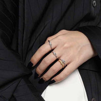 Irregular Crystal Heart Adjustable Ring