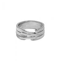 Triple Line Wide Adjustable 925 Sterling Silver Ring