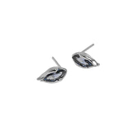 Mini Blue Waterdrop Crystal Stud Earrings in Sterling Silver