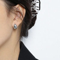 Waterdrop Falling 925 Sterling Silver Hoop Earrings
