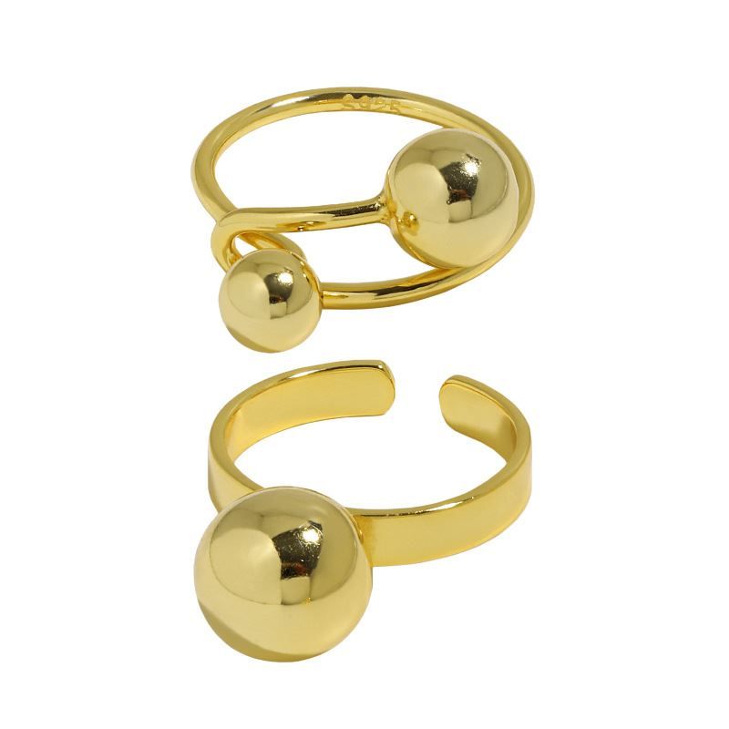 Geometry Ball 925 Sterling Silver Adjustable Ring