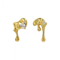 Asymmetry Irregular Lava Flow Crystal Earrings