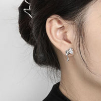 Asymmetry Irregular Lava Flow Crystal Earrings