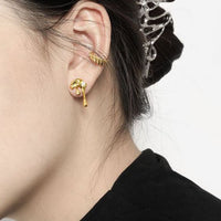 Asymmetry Irregular Lava Flow Crystal Earrings