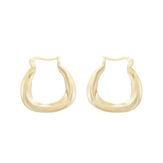 Geometry Round 925 Sterling Silver Hoop Earrings