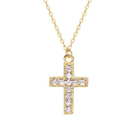 Crystal Cross Pendant Necklace in 925 Sterling Silver