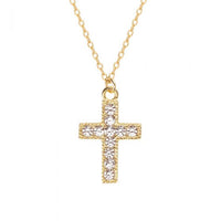 Crystal Cross Pendant Necklace in 925 Sterling Silver