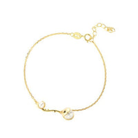 Round Shell Pearl Bracelet in 925 Sterling Silver