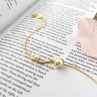 Round Shell Pearl Bracelet in 925 Sterling Silver