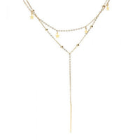 Double Layer Stars Y Necklace, 925 Sterling Silver