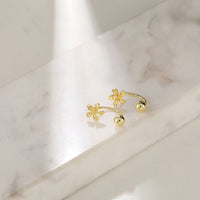 Mini Flower Sterling Silver Stud Earrings