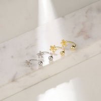 Mini Flower Sterling Silver Stud Earrings