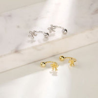 Mini Flower Sterling Silver Stud Earrings