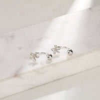 Mini Flower Sterling Silver Stud Earrings