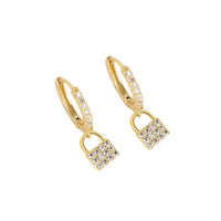 Crystal Lock 925 Sterling Silver Hoop Earrings