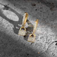 Crystal Lock 925 Sterling Silver Hoop Earrings