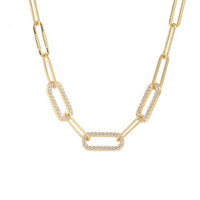 Casual Hollow Crystal Chain 925 Sterling Silver Necklace
