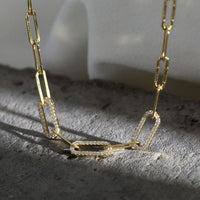 Casual Hollow Crystal Chain 925 Sterling Silver Necklace
