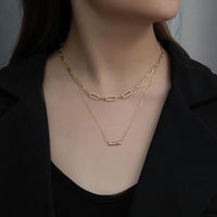 Casual Hollow Crystal Chain 925 Sterling Silver Necklace