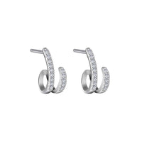 Modern Turn Circle 925 Sterling Silver Stud Earrings