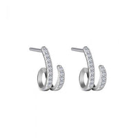 Modern Turn Circle 925 Sterling Silver Stud Earrings