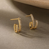 Modern Turn Circle 925 Sterling Silver Stud Earrings