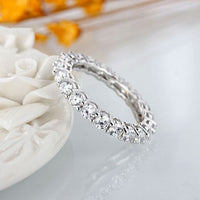 Shining Crystal Circle Sterling Silver Ring