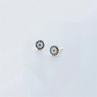 Sterling Silver Evil Eye Talisman Stud Earrings