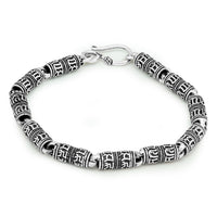 Vintage Om Mami Padme Hum Blessing 925 Sterling Silver Bracelet