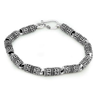 Vintage Om Mami Padme Hum Blessing 925 Sterling Silver Bracelet