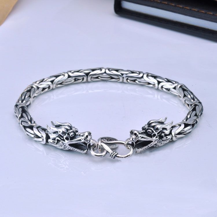 Domineering Dragon 925 Sterling Silver Stud Bracelet