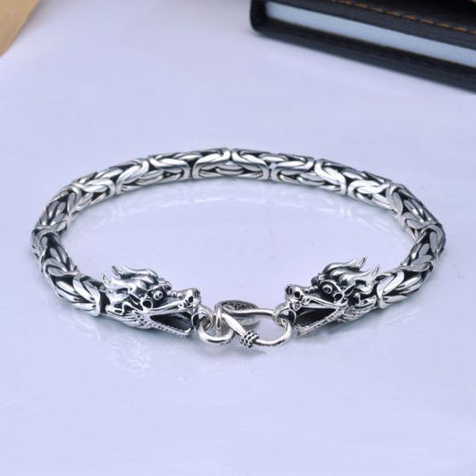 Domineering Dragon 925 Sterling Silver Stud Bracelet