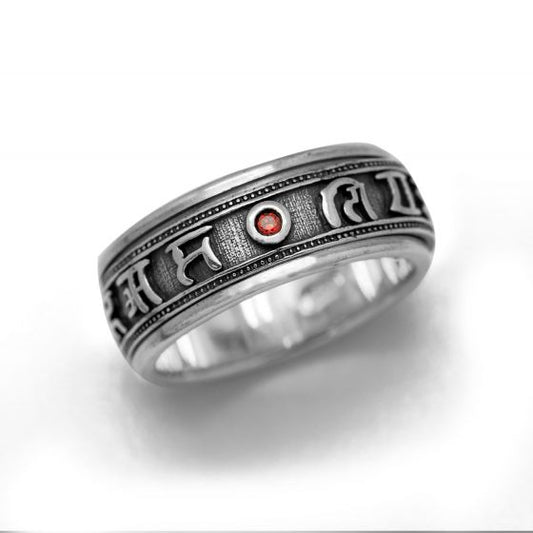 Vintage Buddhism Blessing Ring in 925 Sterling Silver