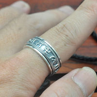 Vintage Buddhism Blessing Ring in 925 Sterling Silver