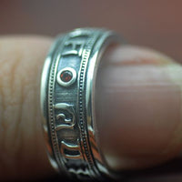 Vintage Buddhism Blessing Ring in 925 Sterling Silver