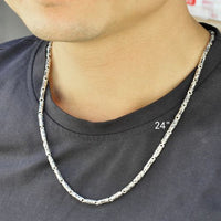Vintage Bamboo Thai Sterling Silver Chain Necklace