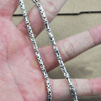 Vintage Bamboo Thai Sterling Silver Chain Necklace