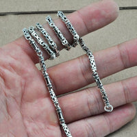 Vintage Bamboo Thai Sterling Silver Chain Necklace