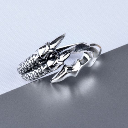 Vintage Dragon Claw Adjustable 925 Sterling Silver Pinky Ring