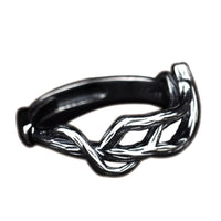 Vintage Hollow Line Cross Adjustable Sterling Silver Ring