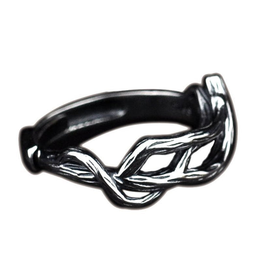 Vintage Hollow Line Cross Adjustable Sterling Silver Ring