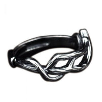 Vintage Hollow Line Cross Adjustable Sterling Silver Ring