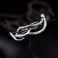 Vintage Hollow Line Cross Adjustable Sterling Silver Ring