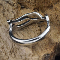 Vintage Hollow Line Cross Adjustable Sterling Silver Ring