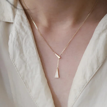 Gold Plated Triangle Pendant Necklace